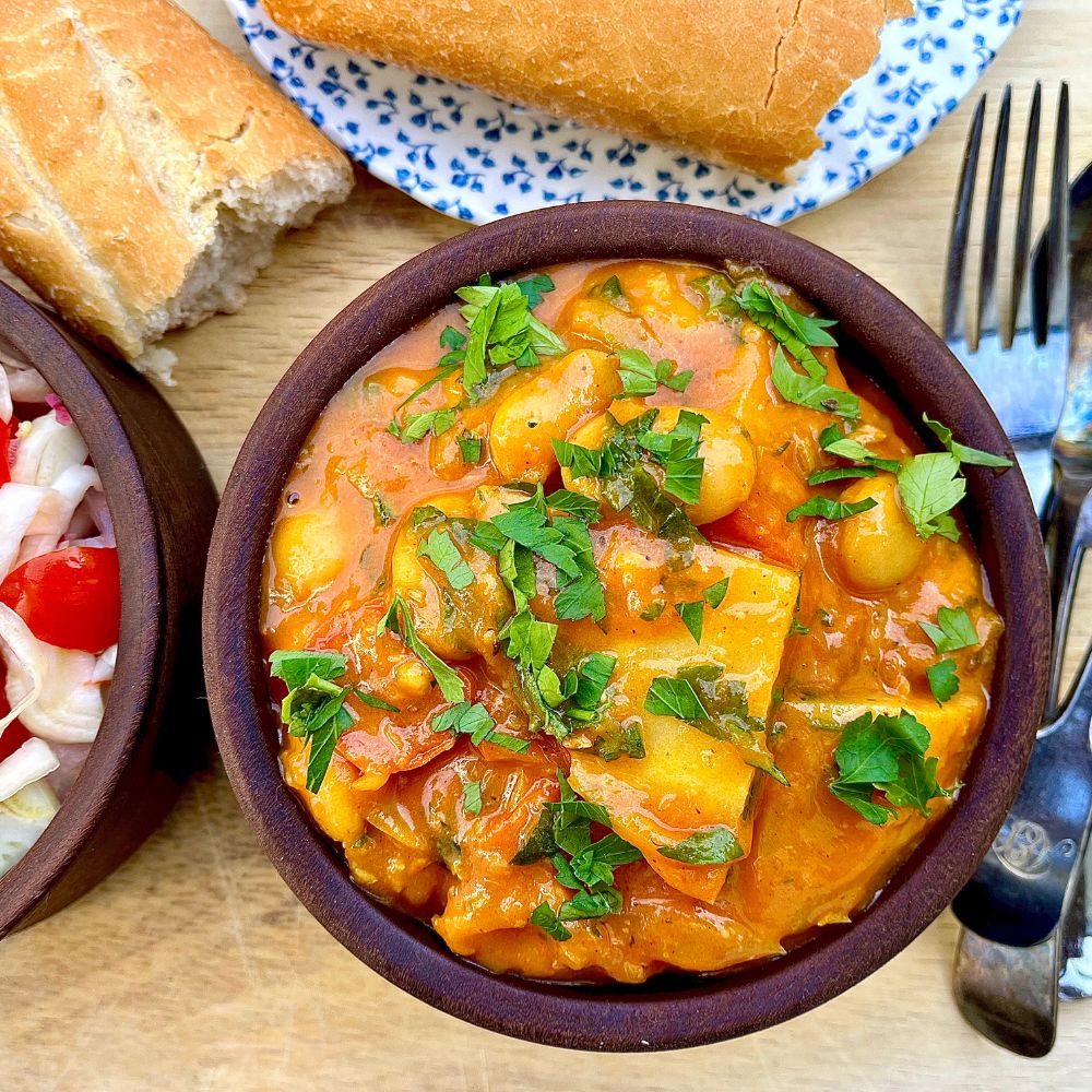 Frozen: Celeriac, butterbeans and lemon with fennel seeds and smoked paprika. Serves two.