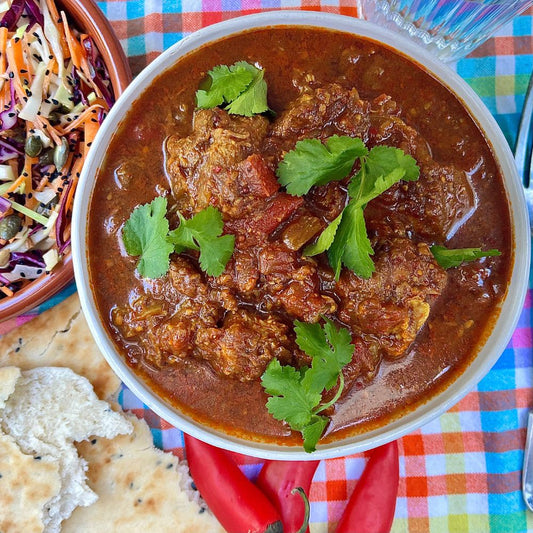 Frozen:  Spicy Goan pork curry with chilli, coriander and tamarind.  Serves two
