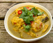 Frozen: South Indian chicken curry with coconut, tamarind and curry leaves. Serves two.