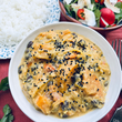 Frozen: Butternut squash, black bean and coconut curry.  Vegan. Serves two