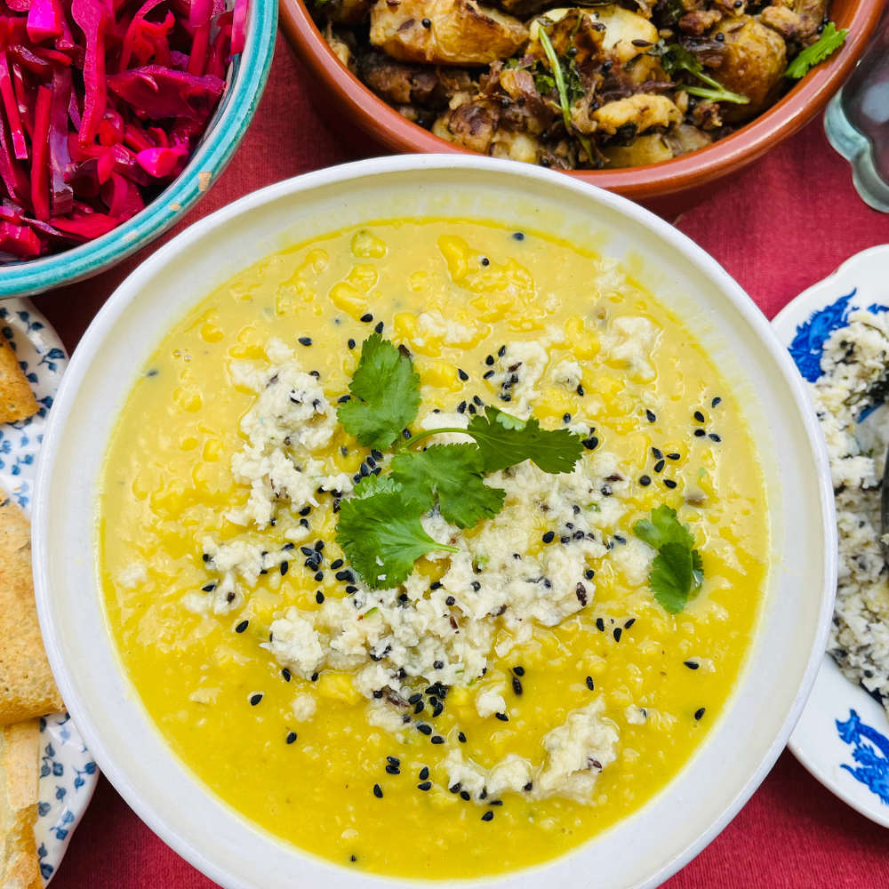 Frozen: Sri Lankan coconut dal with cardamom and cinnamon. Vegan. Serves two-three