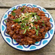 Frozen: Smoky vegetarian chipotle chilli with black beans. Vegan. Serves two